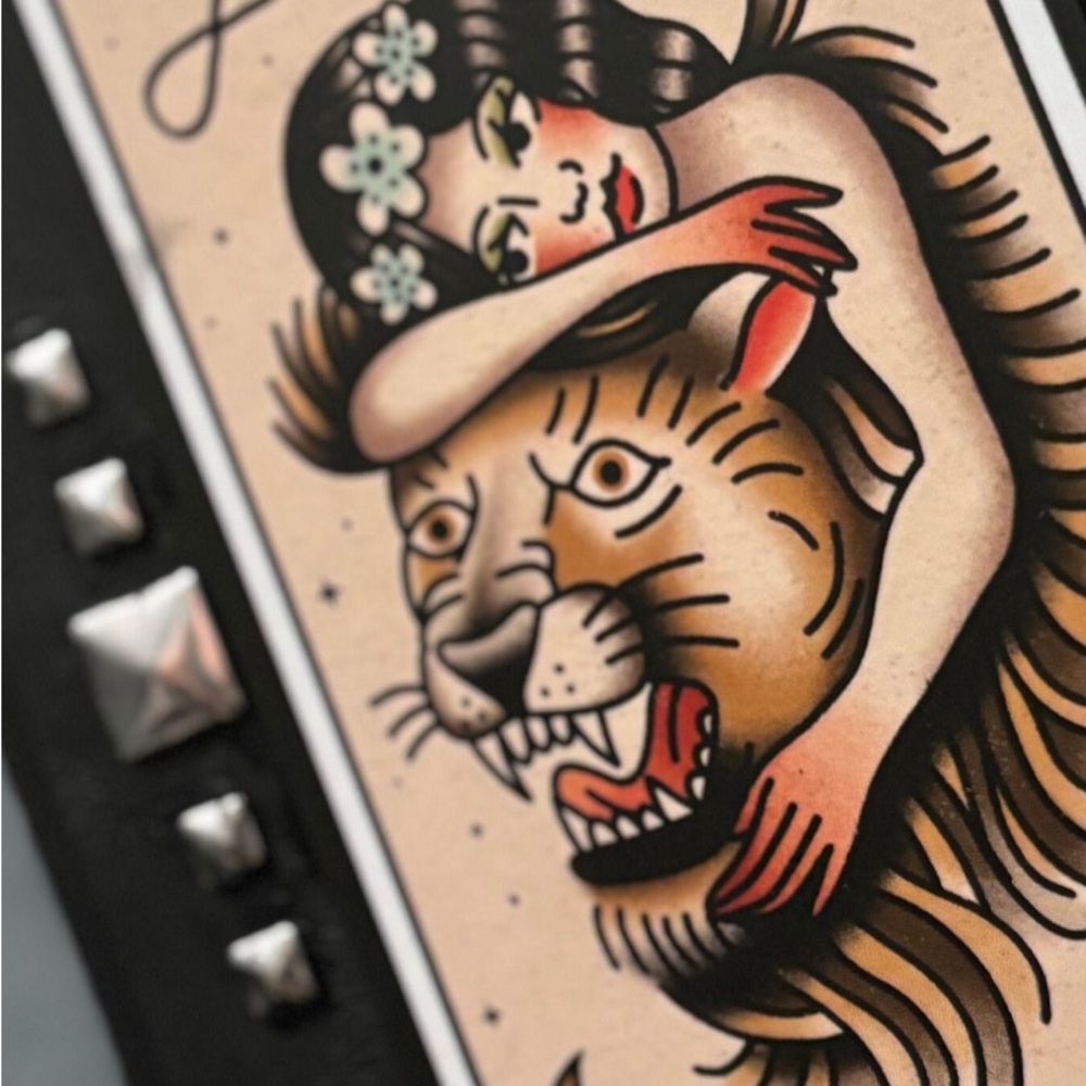 Unique Strength studded Hand-painted plaque 5x7 Vintage inspired, hand painted
